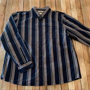 Good Threads mens slim fit long sleeve striped button down shirt | size 3XL